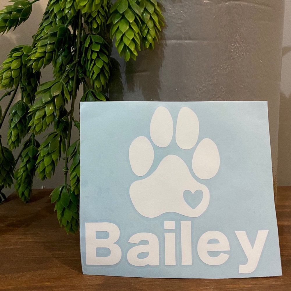 Bailey Dog Paw Decal